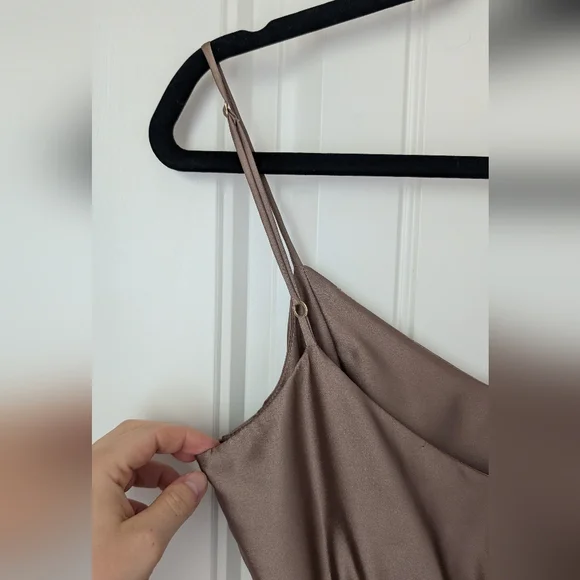 Show Me Your Mumu Faith Satin Maxi Dress In Dune - Picture 6 of 11